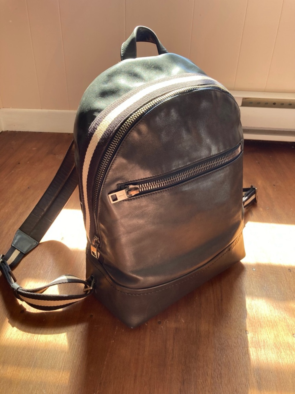 Bally Tiga French Blue Calf Leather Backpack